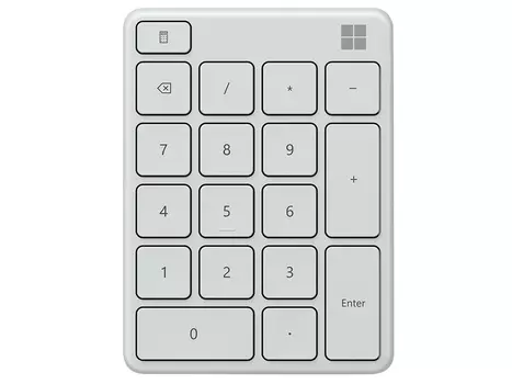 Цифровой блок беспроводной Microsoft Number Pad, Bluetooth, Белый (Ледниковый) 23O-00022