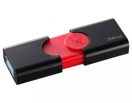 Флешка Kingston 32Gb DataTraveler 106 DT106/32GB, USB3.0, Черный/Красный