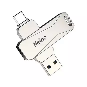 Флешка Netac U782C, 256Gb, USB 3.0/USB Type-C, Серебристый NT03U782C-256G-30PN