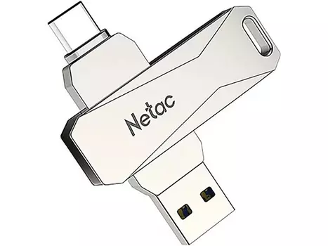 Флешка Netac U782C, 512Gb, USB 3.0/USB Type-C, Серебристый NT03U782C-512G-30PN