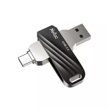 Флешка Netac US11, 32Gb, USB 3.2/USB Type-C, Черный NT03US11C-032G-32BK