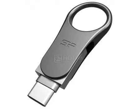 Флешка Silicon Power 32Gb Mobile C80 USB 3.1/USB Type-C Металл, Серый SP032GBUC3C80V1S