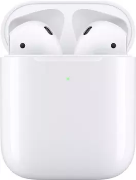 Гарнитура беспроводная Apple AirPods 2 with Wireless Charging Case 2019 (в футляре с возможностью беспроводной зарядки) MRXJ2RU/A, Белый