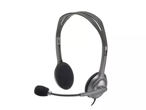 Гарнитура проводная (наушники) Logitech Headset H110 RTL, 2xMini jack, Серый 981-000472/981-000271