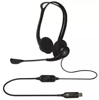 Гарнитура проводная Logitech PC Headset 960 USB, Черный 981-000100