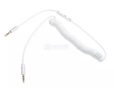 Кабель AUX HOCO UPA05 White, (для устройств с микрофоном и управлением для наушников) Mini jack/Mini jack(3.5мм), 1м, Белый UPA05(with Mic) White