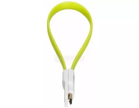 Кабель Deppa 72161, USB - microUSB, плоский, магнит, 0.23м, Зеленый