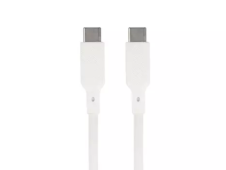 Кабель QUMO, USB Type-C - USB Type-C, 3А, 60 Вт, 1м, Силикон, Белый 32965