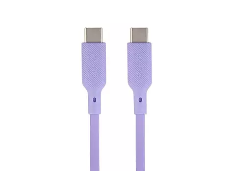 Кабель QUMO, USB Type-C - USB Type-C, 3А, 60 Вт, 1м, Силикон, Фиолетовый 32968