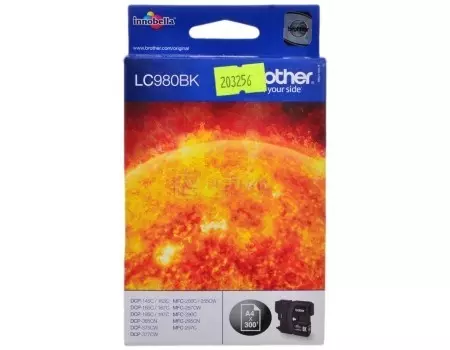 Картридж Brother LC-980BK для DCP-145C/DCP-165C/MFC-250C, Черный 300 стр LC980BK