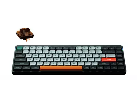 Клавиатура беспроводная механическая Nuphy AIR75, low profile gateron Brown Switch, Bluetooth, RGB подсветка, 2500мАч, Серый/Белый AIR75-SG3-F