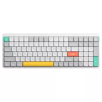 Клавиатура беспроводная механическая Nuphy AIR96 V2, low profile gateron 2.0, Moss Switch, Bluetooth, RGB подсветка, 4000мАч, Белый AIR96v2-IW-25