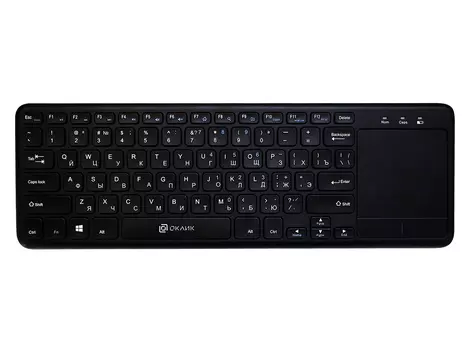 Клавиатура беспроводная с тачпадом Oklick 830ST, Wireless/USB, Черный 1011937