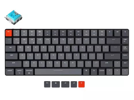 Клавиатура механическая беспроводная Keychron K3, Bluetooth, Blue Switch, Черный/Серый K3D2