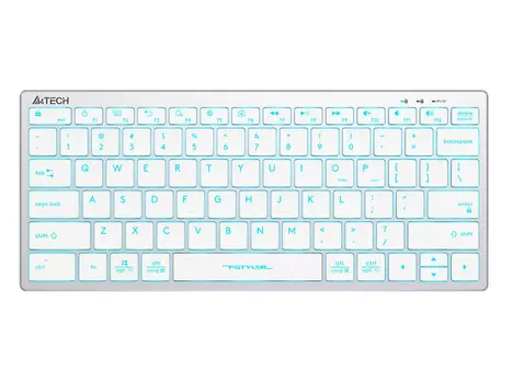 Клавиатура проводная A4Tech Fstyler FX61, USB, Голубая-подсветка, Белый/Серебристый FX61 WHITE