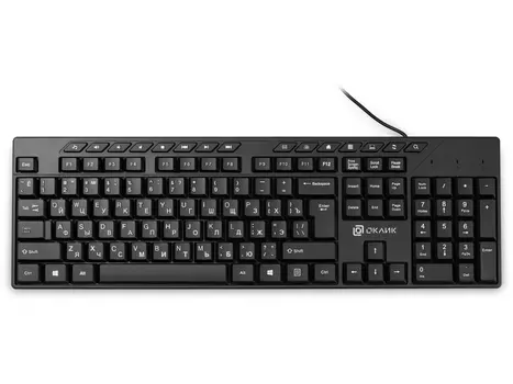 Клавиатура проводная OKLICK 125M, USB, Черный 1678108