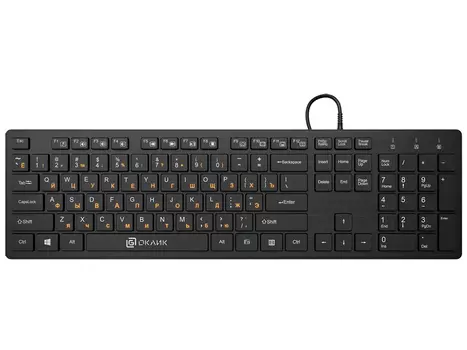 Клавиатура проводная Oklick 520M2U, USB, Черный 1061587