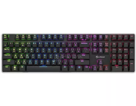 Клавиатура проводная Sharkoon PureWriter RGB, Blue switches , USB , PUREWRITER-RGB-BLUE Черный