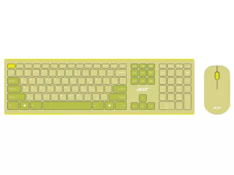 Комплект беспроводной клавиатура + мышь Acer OCC205, Wireless/USB, Зеленый/Желтый ZL.ACCEE.00E