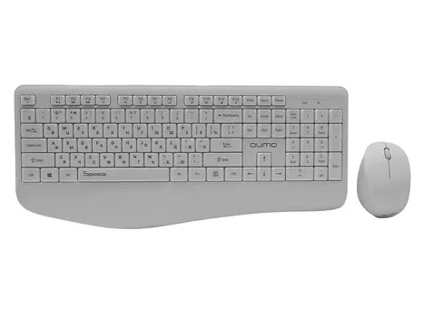 Комплект беспроводной клавиатура + мышь Qumo Space K57/M75, Wireless/USB, Белый 30703