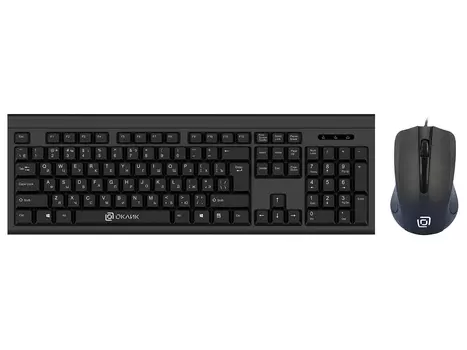 Комплект проводной клавиатура + мышь Oklick 600M, USB, Черный 337142