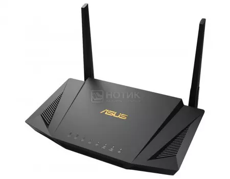 Маршрутизатор ASUS RT-AX56U, 4xLAN, 1xWAN, 1xUSB 3.0, 1xUSB 2.0, 4G ready, WiFi 802.11ax до 1201 Мбит/с (2,4 и 5 ГГц), Черный RT-AX56U