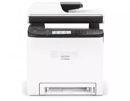 МФУ лазерное цветное Ricoh M C250FWB, A4, 25/25 стр/мин, ADF, USB, Wi-Fi, RJ-45, Duplex, Факс, NFC, Белый 408327