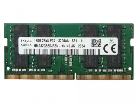 Модуль памяти Hynix SO-DIMM DDR4 16ГБ PC4-25600, 3200MHz 1.2V, CL22, HMA82GS6DJR8N-XN