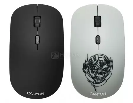 Мышь беспроводная Canyon CND-CMSW401MC, 1600dpi, Рисунок (две накладки: черный и Metallica) CND-CMSW401MC