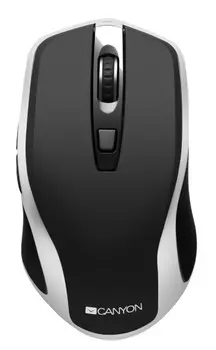 Мышь беспроводная Canyon MW-19, 800dpi/1200dpi /1600dpi, 300 мАч, Черный/Серебристый WI2CNSCMSW19B