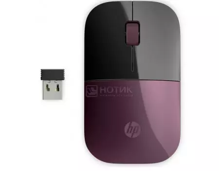 Мышь беспроводная HP Z3700 Wireless Mouse Berry, 1200dpi, Бордовый 7UH89AA