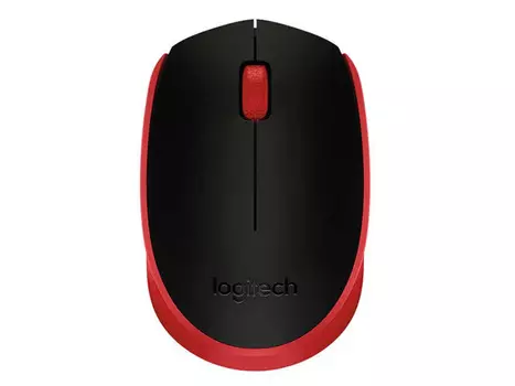 Мышь беспроводная Logitech M171, 1000dpi, Wireless/USB, Черный/Красный 910-004645