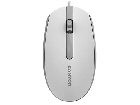 Мышь проводная Canyon M-10, 1000dpi, Белый/Серый (White Gray) CNE-CMS10WG