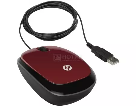 Мышь проводная HP X1200 Flyer,1200dpi,USB, Красный H6F01AA