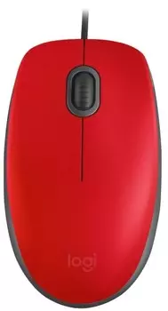 Мышь проводная Logitech M110 Silent ,1000dpi, USB, Красный, 910-005489