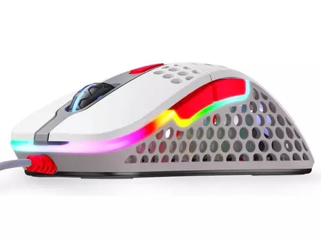 Мышь проводная Xtrfy M4 RGB, 16000 dpi, XG-M4-RGB-RETRO, Серый/Белый