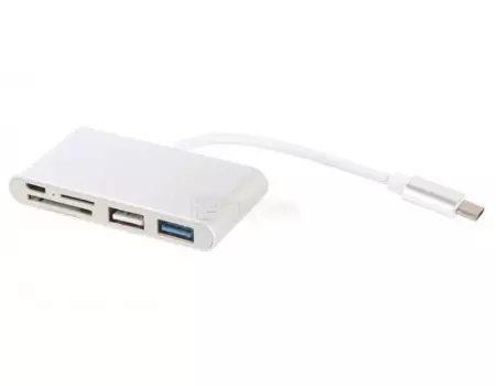 Переходник Red Line Multiport adapter 5 in 1 Lite USB Type-C (USB Type-C in, 1xUSB 3.0, 1xUSB2.0, SD, microSD, micro USB), Серебристый УТ000015894