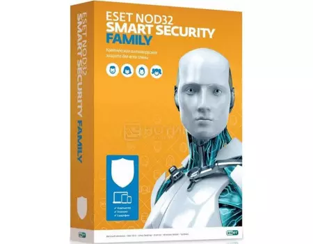 Программный продукт ESET NOD32 Smart Security Family. Продление на 3 ПК на 1 год. Renewal Box NOD32-ESM-RN(BOX)-1-3
