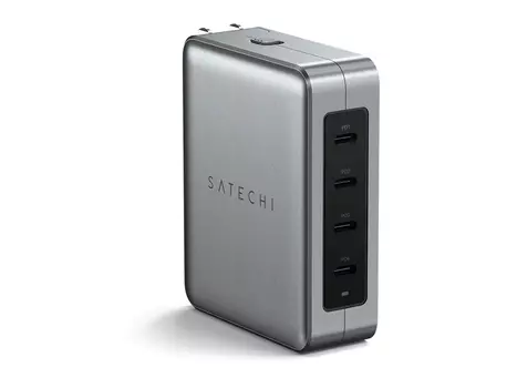 Сетевое зарядное устройство (адаптер питания) Satechi 145W USB-C 4-Port GaN Travel Chargerr, 4xUSB Type-C (PD), Серый ST-W145GTM