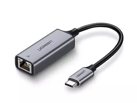 Сетевой адаптер UGREEN CM199, USB Type-C на RJ-45 (1Gb), Серый 50737_