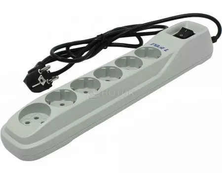 Сетевой фильтр ZIS Pilot L-6, 6 розеток, 1.8м, Белый, Pilot L-6