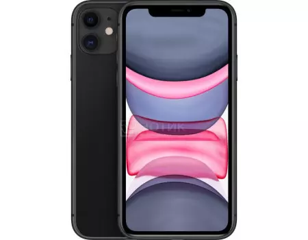 Смартфон Apple iPhone 11 128Gb Black (iOS 14/A13 Bionic 2650MHz/6.10" 1792x828/4096Mb/128Gb/4G LTE ) [MHDH3RU/A]