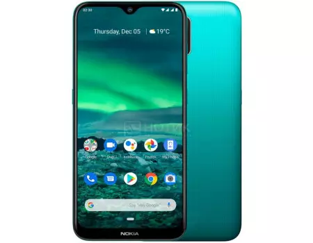 Смартфон Nokia 2.3 DS 32Gb Cyan Green (Android 9.0 (Pie)/MT6761 2000MHz/6.20" 1520x720/2048Mb/32Gb/4G LTE ) [719901093301]