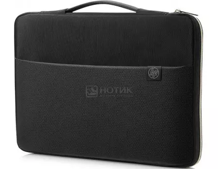 Сумка-чехол 14” HP Carry Sleeve, 3XD33AA, Синтетика, Черный (золотая подкладка)