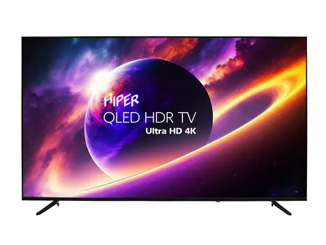 Телевизор HIPER 65" QLED, UHD, Smart TV (Android TV), Звук (20 Вт (2x10 Вт), 3xHDMI, VGA, 2xUSB, 1xRJ-45, Графит, QL65UD700AD