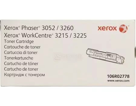Тонер-картридж Xerox 106R02778 для Phaser 3052/3260 WC 3215/25, 3000стр, Черный