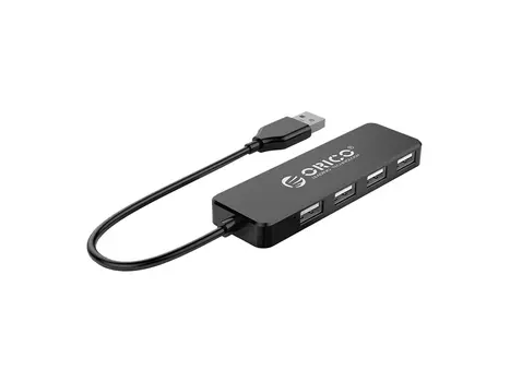 USB-хаб ORICO FL01-BK, USB 2.0 на 4xUSB 2.0, Черный ORICO-FL01-BK