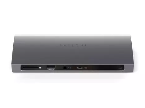 USB-хаб Satechi Thunderbolt 4 (1xUSB 2.0, 3xUSB 3.2, 4xThunderbolt 4, RJ-45, SD, Mini jack), до 96Вт Серый космос Док-станция ST-UCT4DM-EU