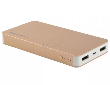 Внешний аккумулятор Red Line T2 8000 мАч, 5V/2.1А, 2xUSB, Золотистый УТ000015978