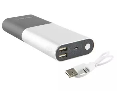 Внешний аккумулятор Red Line T7 9000 мАч, 5V/2.0А, 2xUSB, 1x micro-USB Серебристый YТ000013956